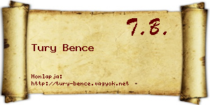 Tury Bence névjegykártya